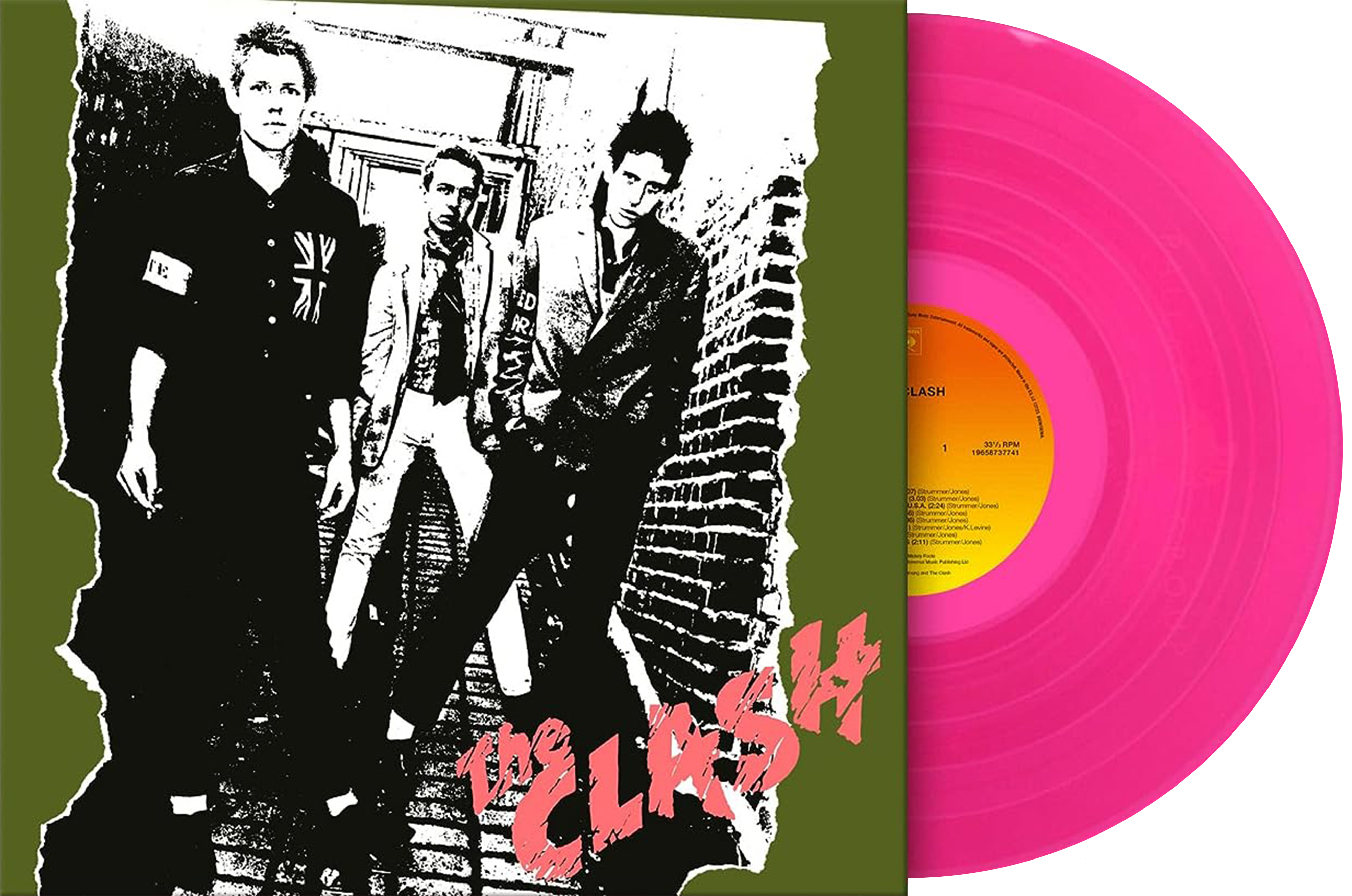 Image of Artwork for The Clash's The Clash (Transparent Pink LP)